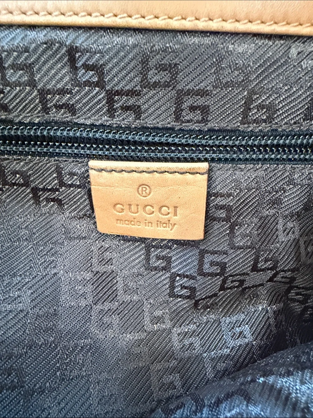 Gucci Tan Leather Crossbody Messenger Bag